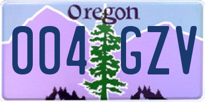 OR license plate 004GZV
