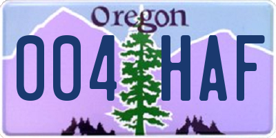 OR license plate 004HAF