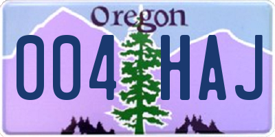 OR license plate 004HAJ