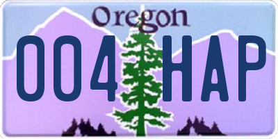 OR license plate 004HAP