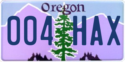 OR license plate 004HAX