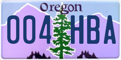 OR license plate 004HBA