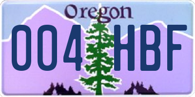 OR license plate 004HBF