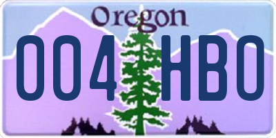 OR license plate 004HBO