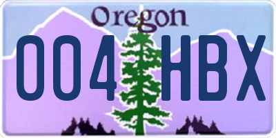 OR license plate 004HBX