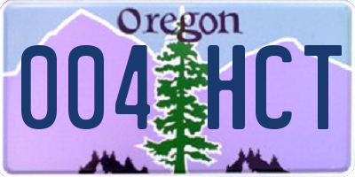 OR license plate 004HCT