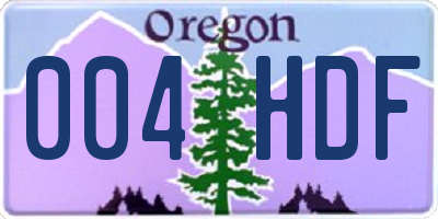 OR license plate 004HDF