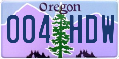 OR license plate 004HDW