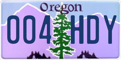 OR license plate 004HDY