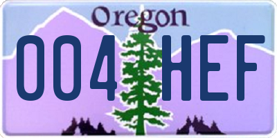 OR license plate 004HEF