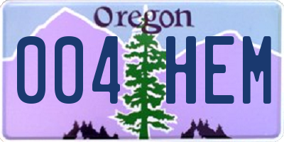 OR license plate 004HEM