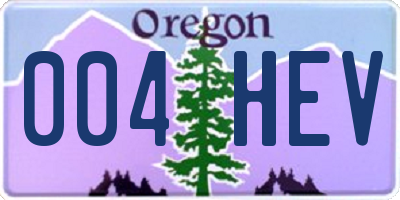 OR license plate 004HEV
