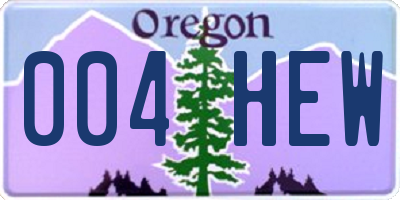 OR license plate 004HEW