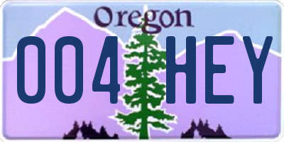 OR license plate 004HEY