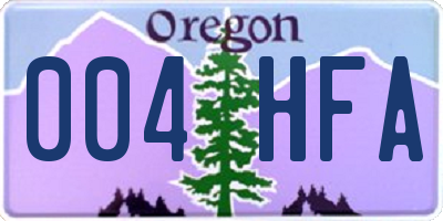 OR license plate 004HFA