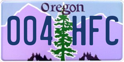 OR license plate 004HFC