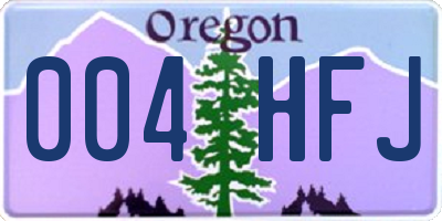 OR license plate 004HFJ