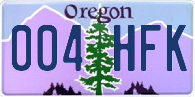OR license plate 004HFK