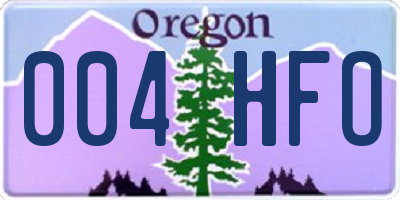 OR license plate 004HFO