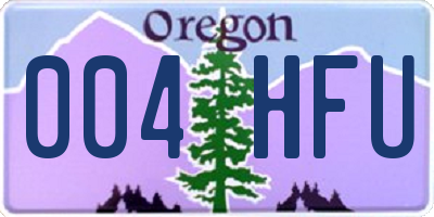 OR license plate 004HFU