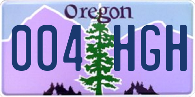 OR license plate 004HGH