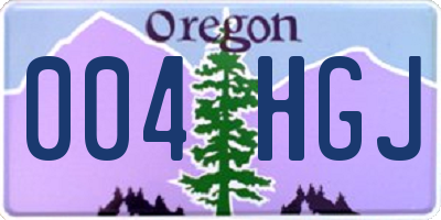 OR license plate 004HGJ