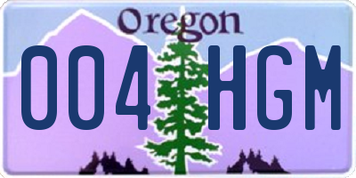 OR license plate 004HGM