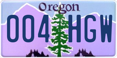 OR license plate 004HGW