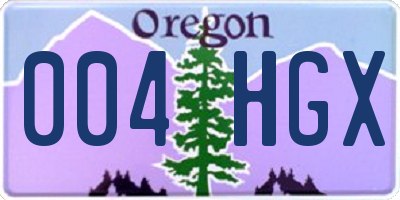 OR license plate 004HGX