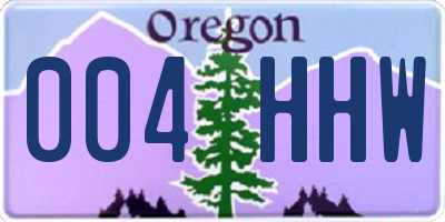 OR license plate 004HHW