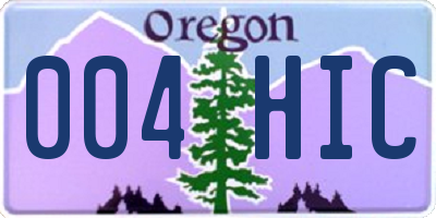 OR license plate 004HIC