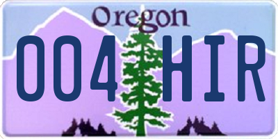 OR license plate 004HIR