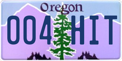 OR license plate 004HIT