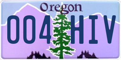 OR license plate 004HIV