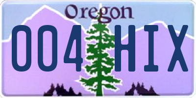 OR license plate 004HIX