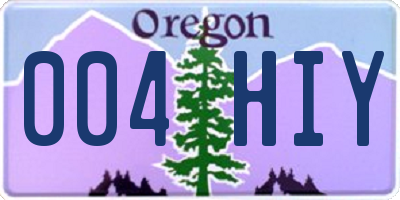 OR license plate 004HIY