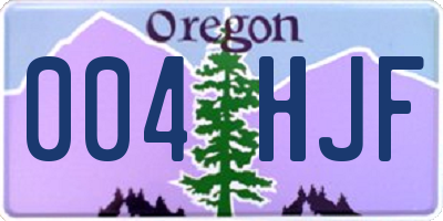 OR license plate 004HJF