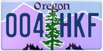 OR license plate 004HKF