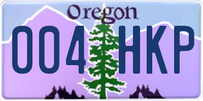 OR license plate 004HKP