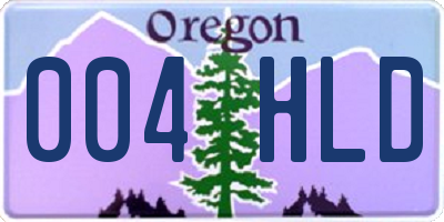 OR license plate 004HLD