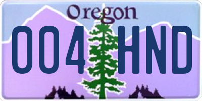 OR license plate 004HND