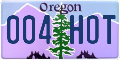 OR license plate 004HOT