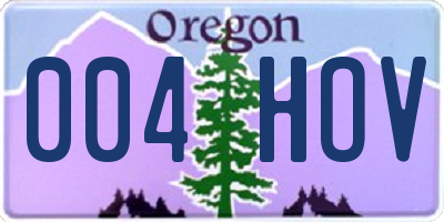 OR license plate 004HOV