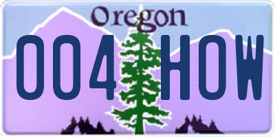 OR license plate 004HOW