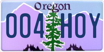 OR license plate 004HOY