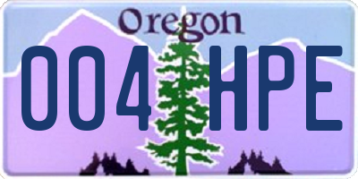 OR license plate 004HPE