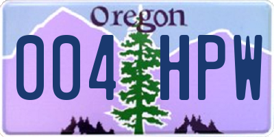 OR license plate 004HPW
