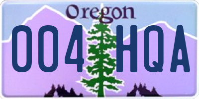 OR license plate 004HQA