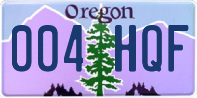 OR license plate 004HQF