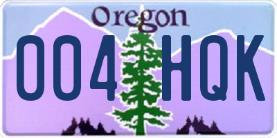 OR license plate 004HQK